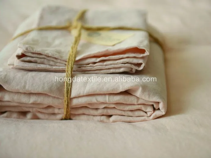 vintage washed 100% pure linen bed sheets set