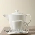 Restaurant and hotel used white fine porcelain square tea set