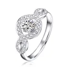 Ring 18K Platinum White Gold Moissanite Diamond Ring With Torsional Arm