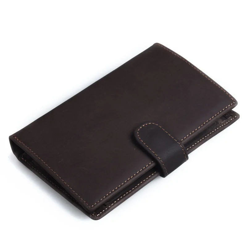 2015 Luxury Brand High Quality 100% Top Genuine Oil Wax Cowhide Leather Men Bifold Wallet Purse Vintage Designer Male Carteira