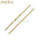 POYA Jewelry 1mm Plated 14k Gold Stainless Steel Box Chain Add Your Own Pendant Chain Necklace For Men And Women