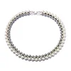 xl01501 Amazon Top Sells Wholesale Wedding Jewelry Women Fashion Two Layers Grey Pearl Necklace