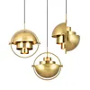 Led light chandelier Engraved Glass Metal Ball Pendant Geometry Post-modern dining room 38CM American retro hemp rope