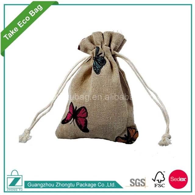 2017 custom silkscreen printing hemp pouch drawstring bag