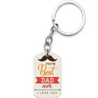 New Fashion Best Dad I Love You Stainless Steel Keychain Custom Photo Logo Color Printing Key Chain