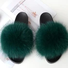 Popular fox fur Slippers home use real fur slippers