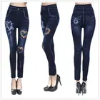 2019 Bulk wholesale plus size women ladies leggins jeans sexy woman leggings jeans