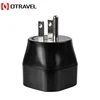 New small plugs 3pin grounding plugs earthed USA plug with 2 round socket travel adapter