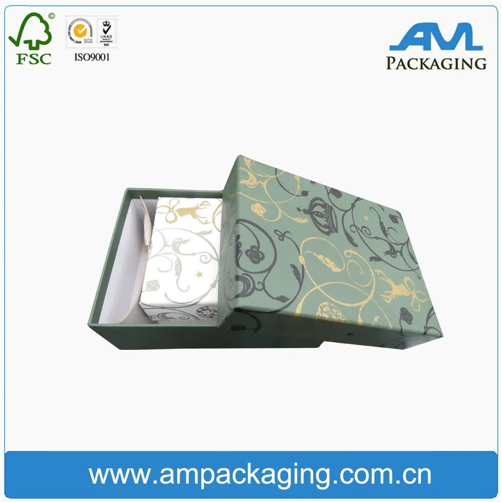 wood like paper gift box with lid material: art paper, card