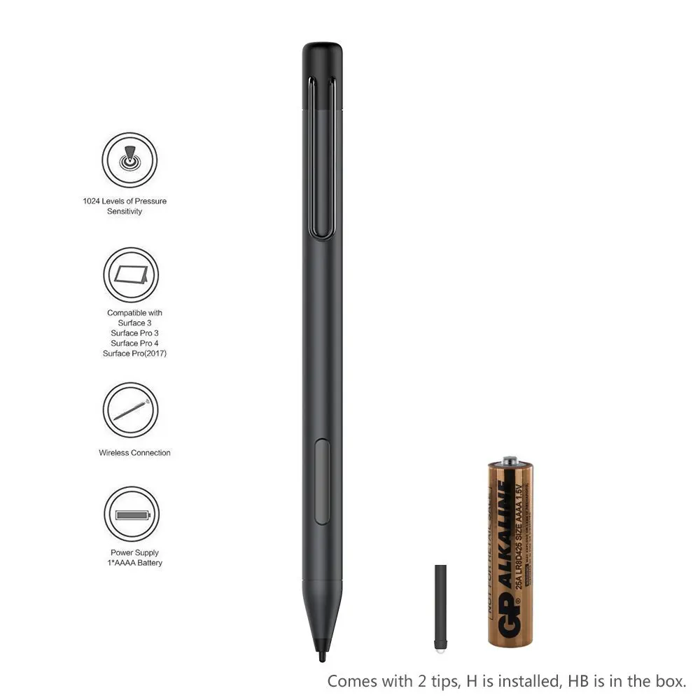 Attivo Touch Pennino stilo con punta in metallo 1024 di Sensibilit&agrave; Alla Pressione per Superficie pro 4 - ANKUX Tech Co., Ltd