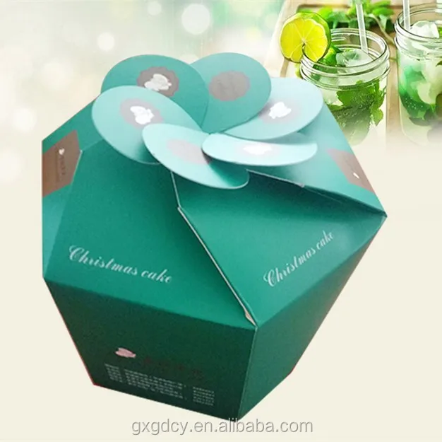 unique birthday cake box packaging with ribbon