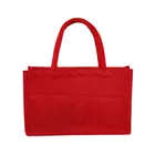 Personalized Shopping Reusable Tote Red Jute Bag