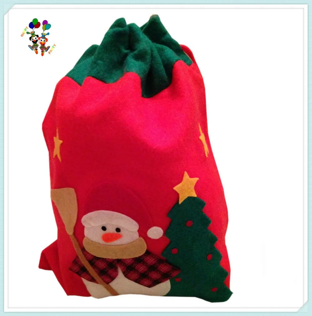cheap felt xmas party drawstring christmas gift santa cheap felt xmas party drawstring christmas gift santa