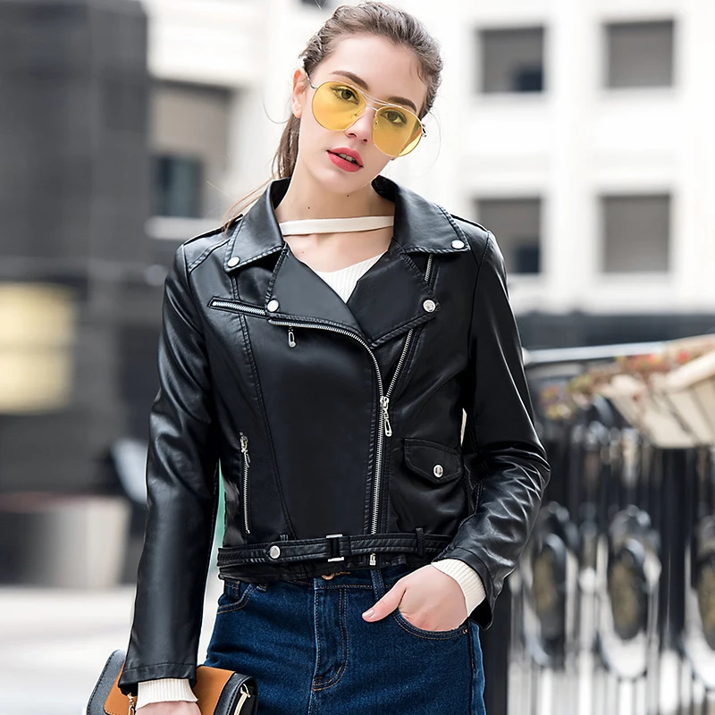 Eco-Friendly moderna Pu pelle karachi delle donne windbreaker Giacca moto