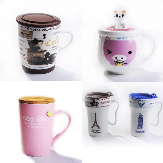 with letter r handle ceramic couple cups mug with gift box