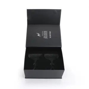 luxury black magnetic book shape cardboard gift packaging box