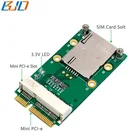 Mini PCIe Wireless Module to Mini PCI-E mPCIe Converter Adapter with SIM Card Slot for GSM/GPRS/3G/4G/WLAN/WWLAN/GPS/ LTE