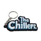 Promotional custom lettering PVC keychain with keyring