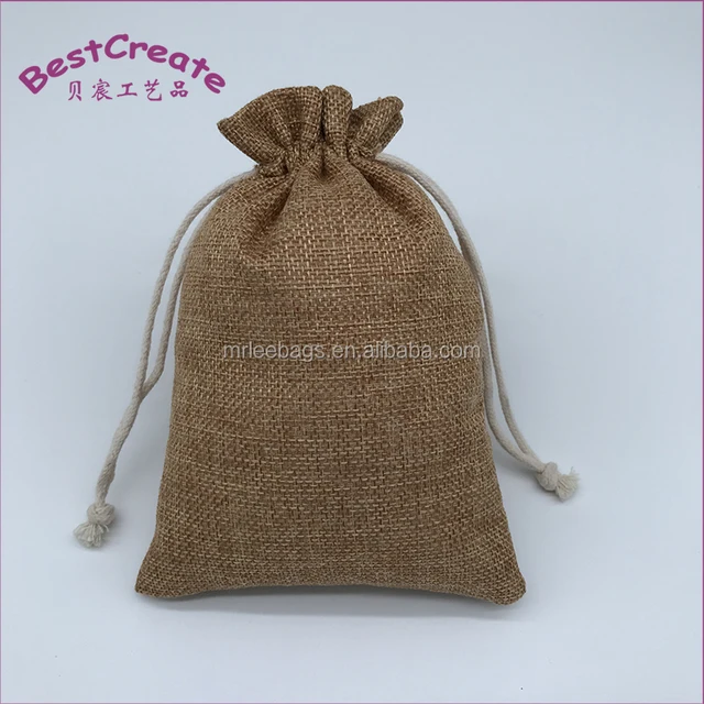 high quality jute burlap pouches hessian bags drawstring linen