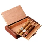 Portable Mini Cigar Box Wood Cigar Leather Box For Sale