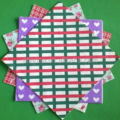 25 × 25、33 × 33.40 × 33 15/16/18/20gsm fsc bsciカスタム印刷された紙ナプキン問屋・仕入れ・卸・卸売り