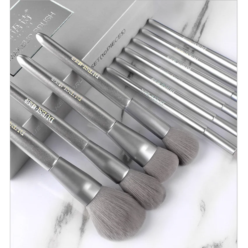 Amazon Neue Reise Make-Up Pinsel Hohe Qualität Make-Up Pinsel Set Silber