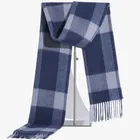 Men's Scarves WarmCheck Brushed Cashmere Wool OEM Scarf