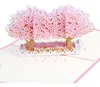 2019 New designs trees paper greet love cards wedding 3d Valentine Day cards 3d gift love card in china yiwu