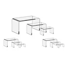 9 Pieces Set Clear Acrylic Display Riser Set Acrylic Riser Display Stand