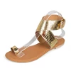 Wholesale best African ladies flat sole toe rings shoes luxury Women PU Sandals