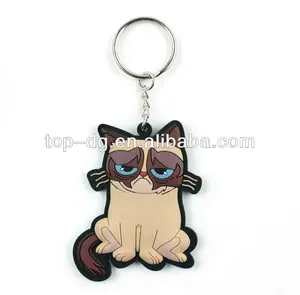 purpose fancy cat rubber pvc key chain/soft pvc cute key ring