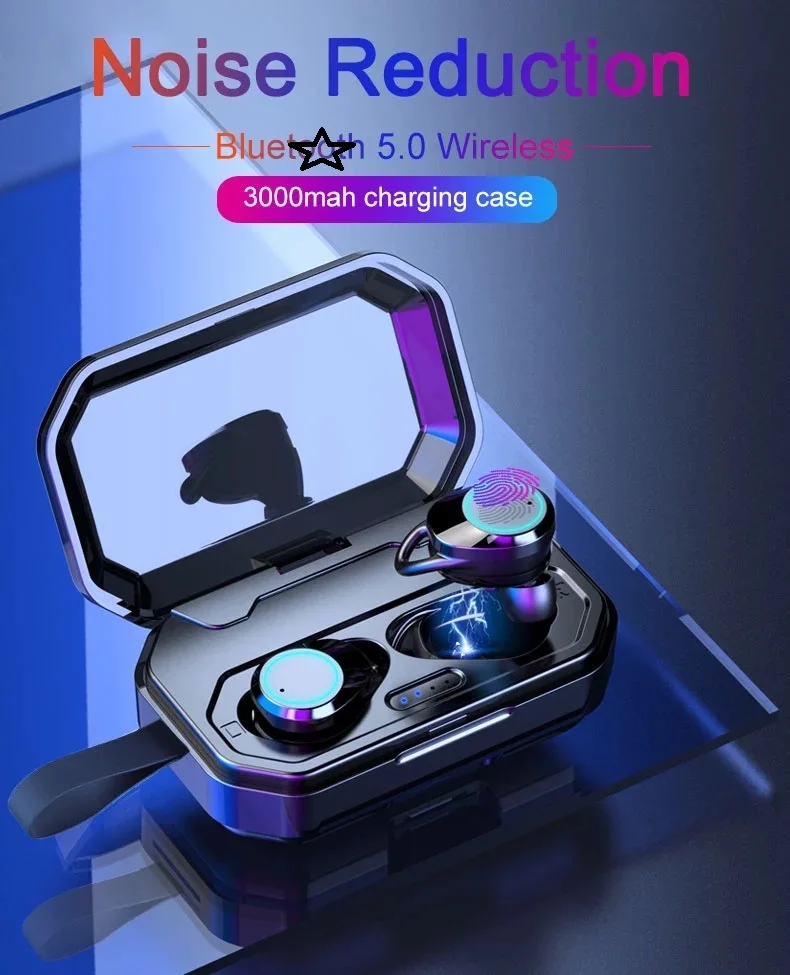 2019 electronics TWS wireless waterproof earbuds with 3000mah power bank charging case - ANKUX.COM