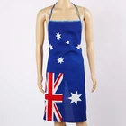 Free sample Chuangdong wholesales factory custom logo australia national flag mini matt fabric chef cooking apron