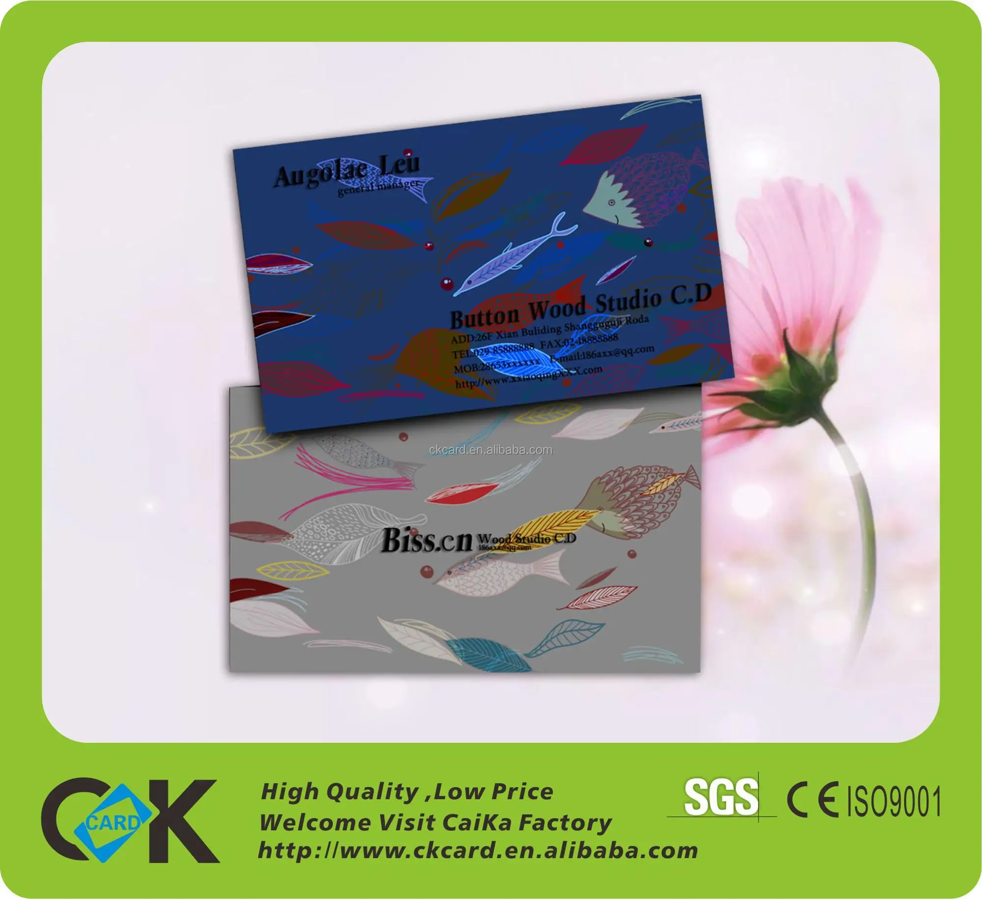 custom pvc plastic business cards printing for the visiting card