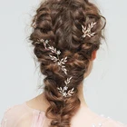 Wedding Hair Accessories Handmade Leaf Rhinestone Charm Freshwater Pearl Bridal Headbands Hair Pins Set Headpiece For Girls