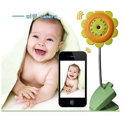 Sun Flower Baby Monitor Wifi Camera DVR Night Vision Mic For IOS System & Andriod Smartphone