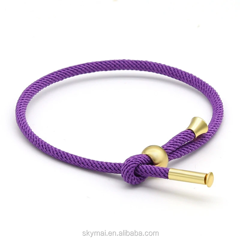 Amazon Ebay Hot Sale Diy Cotton Rope Cord Bead Charm Bangle Bracelet Women Accessories China