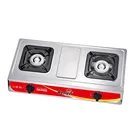 factory price CE stainless steel top double burner biogas table gas stove