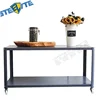 Rectangular Coffee Table Metal Mobile End Table With Rolling Casters