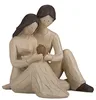 Factory Custom statue wooden appearance carving wood looking engraving figure Resin Figurines Family Happiness, New Life