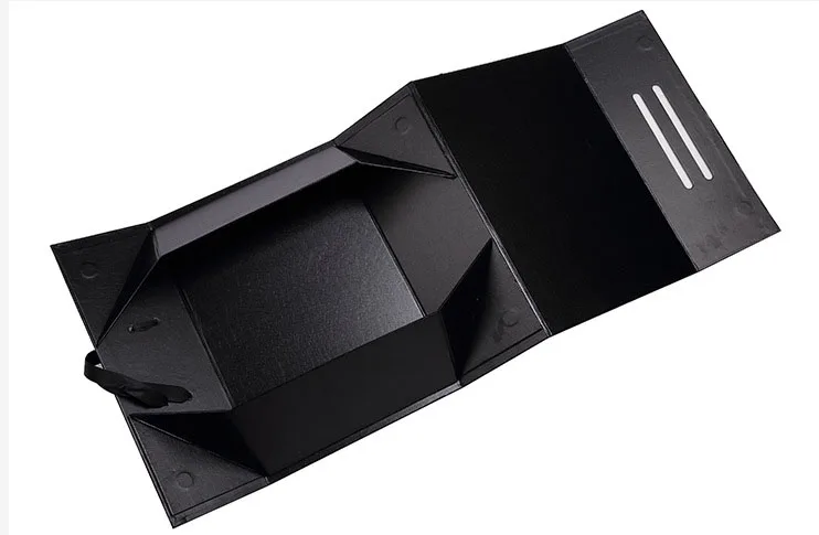 luxury black cardboard folding box magnetic closure rigid
