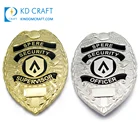 High quality metal zinc alloy 3d enamel gold silver cap military pin custom logo security guard badge for sale