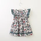 Summer children clothes fancy floral flower girl frock dress kids baby clothing