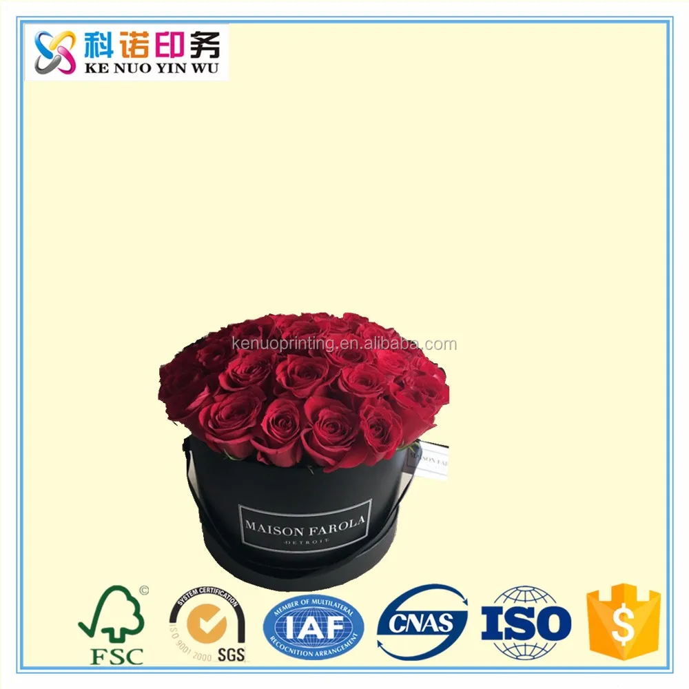 lovely matte large round cardboard gift box for rose flower