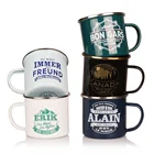 Vintage Colorful Sublimation or Logo printing Custom Camping Enamel Mug