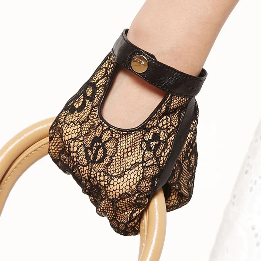 lace and leather gloves