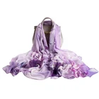 2019 China wholesale spring summer 100% silk women chiffon scarves and shawls