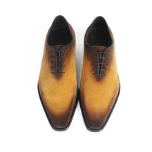 VIKEDUO Hand Made Mens Wedding Custom Leather Oxford Top Brand Men Dress Shoes Made In China For Formal Male