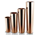 Tall cylinder garden pot mirror stainless steel flower pot
