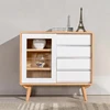 Custom nordic modern home furniture wooden 4 drawer solid oak Combination Cabinet